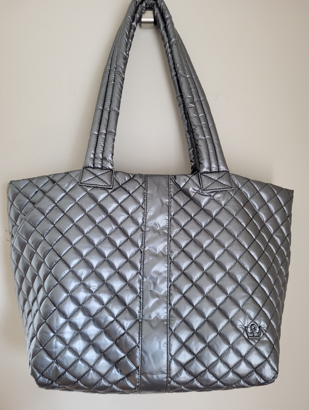 Oliver Thomas Quilted Bag, Metallic Gray
